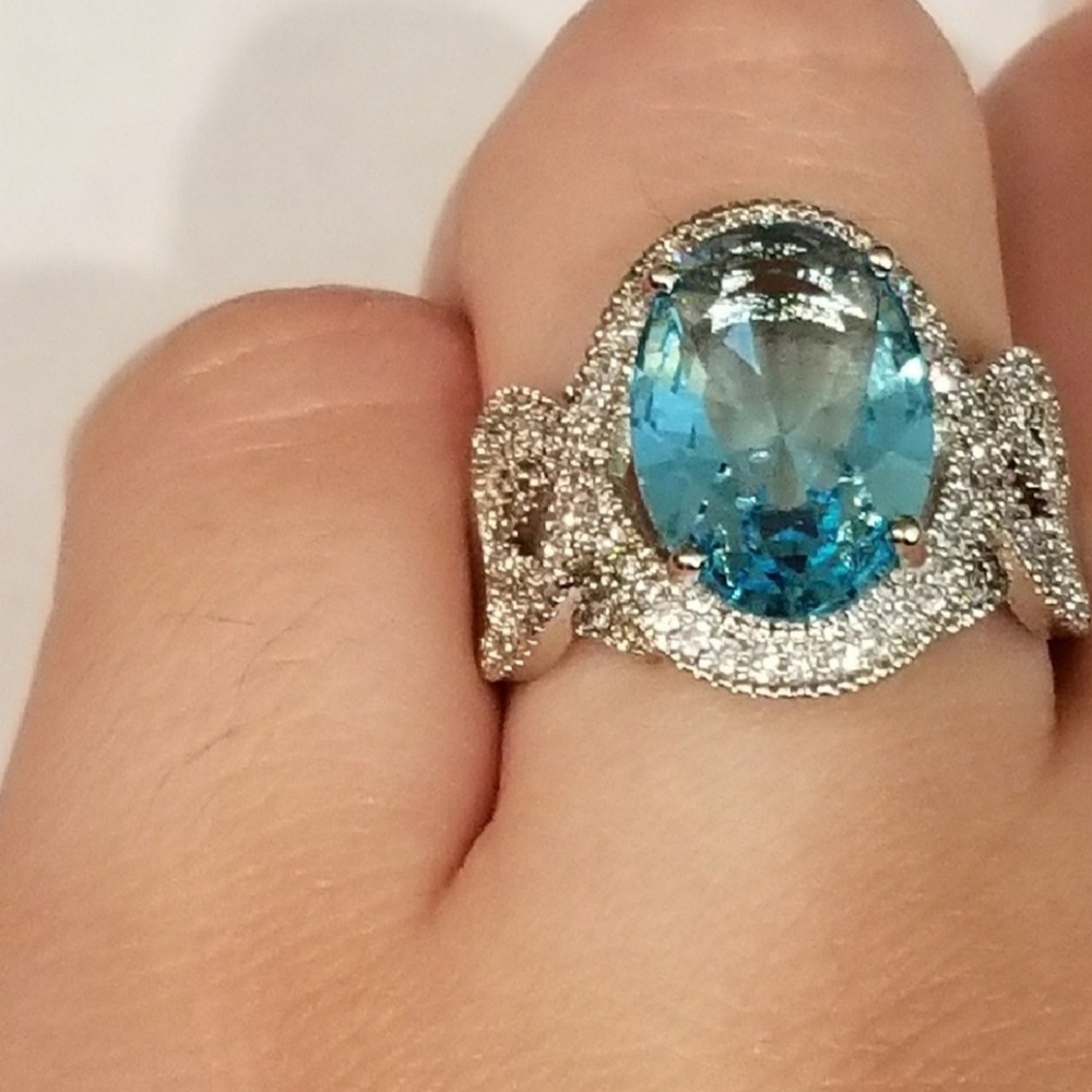 925 sterling silver aquarium ring